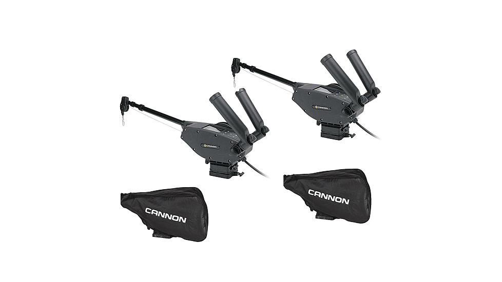 Cannon Optimum 10 BT Electric Downrigger 2-Pack w/Black Covers, 1902335X2/COVERS