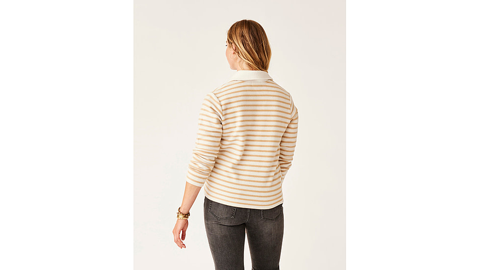 Carve Designs Clara Fleece Pullover - Womens, Birch Even Stripe, Medium, FLPO15-282-MD