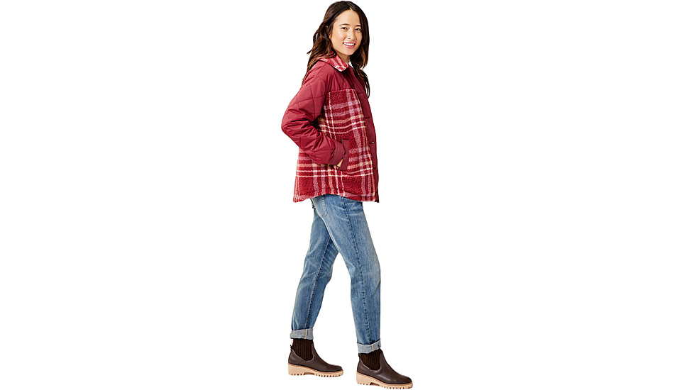 Carve Designs Vineyard Shacket - Womens, Brick Plaid, Extra Small, JCMM55-633-XS