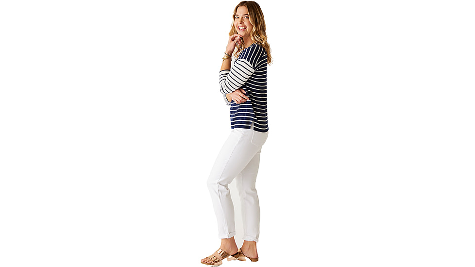 Carve Designs Zella Pullover - Womens, Navy Breton Stripe, Small, SWLW64-502-SM