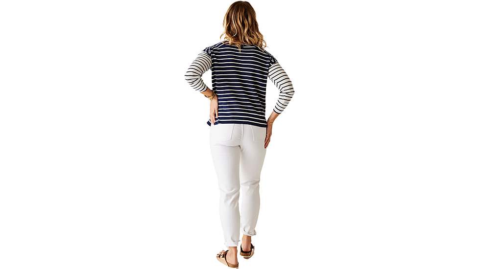 Carve Designs Zella Pullover - Womens, Navy Breton Stripe, Small, SWLW64-502-SM