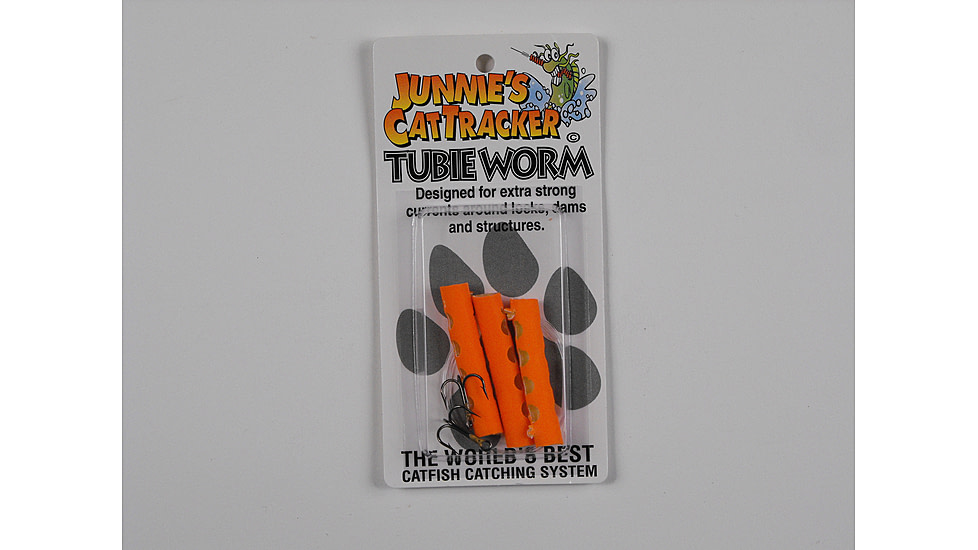 Cat Tracker Tubie Worm, Orange, 3 Pack, CTTU3-HO