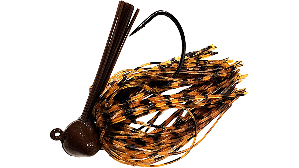 Chompers Skirted Football Jig 3/4 oz - 2 Pack, Green Pumpkin, SFB34-202