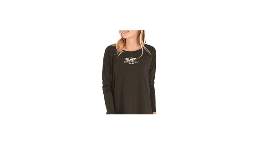 Christensen Arms Camo Ram Wordmark LS Tee - Womens, Coffee, 2X, 730-CA109-50-01-501-06