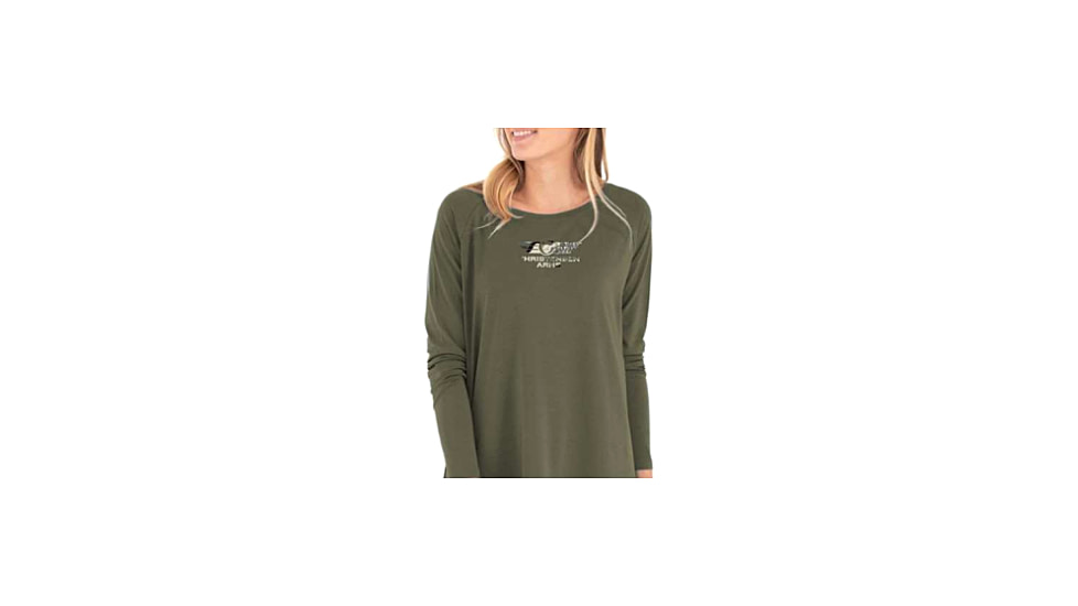 Christensen Arms Camo Ram Wordmark LS Tee - Womens, Olive, S, 730-CA109-50-01-200-02