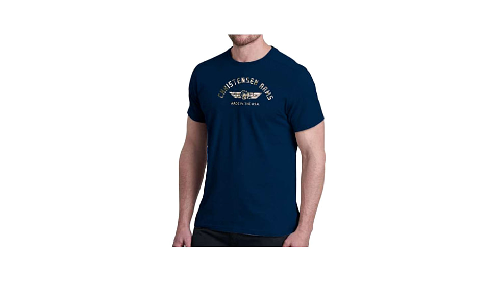 Christensen Arms Camo Ram Wordmark SS Tee - Mens, Midnight Navy, 2X, 730-CA056-40-00-406-06