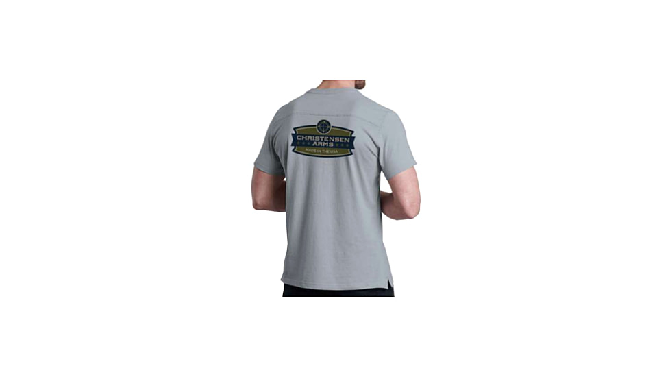 Christensen Arms Compass Wordmark SS Tee - Mens, Ash Gray, 2X, 730-CA066-40-00-101-06