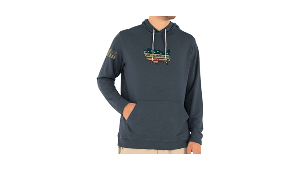 Christensen Arms Flag Map Hoodie - Mens, Dark Denim, 4X, 730-CA089-30-00-402-08