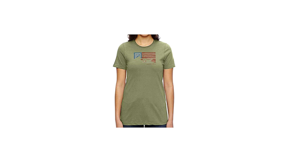 Christensen Arms Flag Silhouette SS Tee - Womens, Light Olive, XL, 730-CA099-40-01-204-05