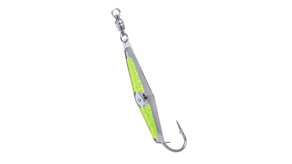 Clarkspoon Spoon, Squid #1, Silver/Chartreuse flash - with ball bearing swivel, 1BB-CF
