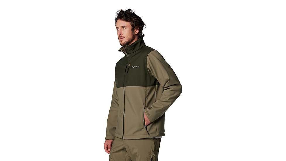 Columbia Ascender Softshell Jacket - Mens, Stone Green/Grey, L, 1556531-398-L