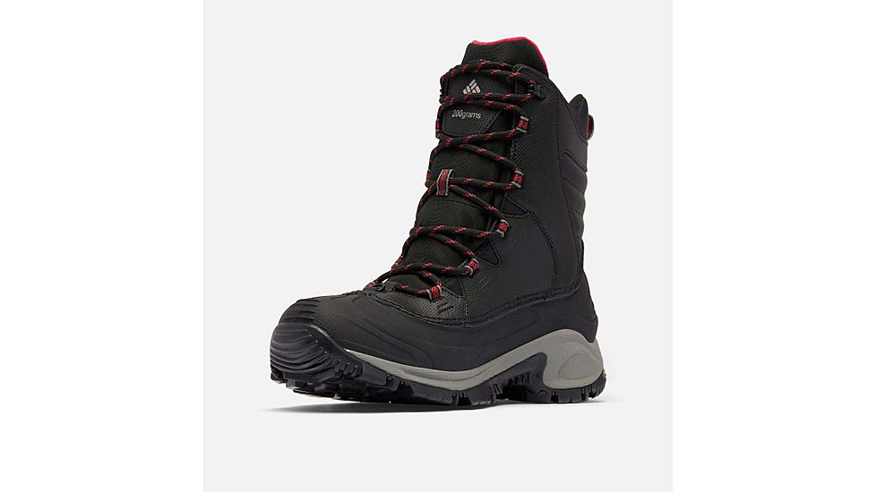 Columbia Bugaboot III Boots - Mens, Black/Bright Red, 9 US, 1791221-012-9