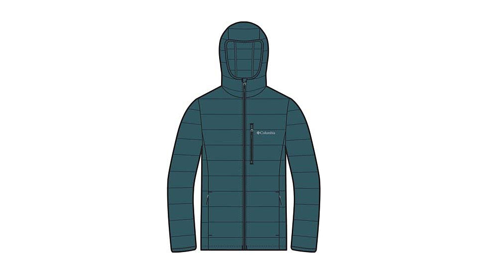 Columbia Drift Peak Stretch Down Hooded Jacket - Mens, Everblue, Large, 2133971-429-L