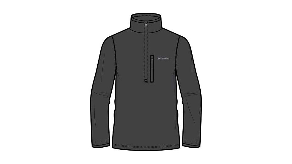 Columbia Essential Hike Grid Fleece Half Zip Jacket - Mens, Black, Small, 2136801-010-S