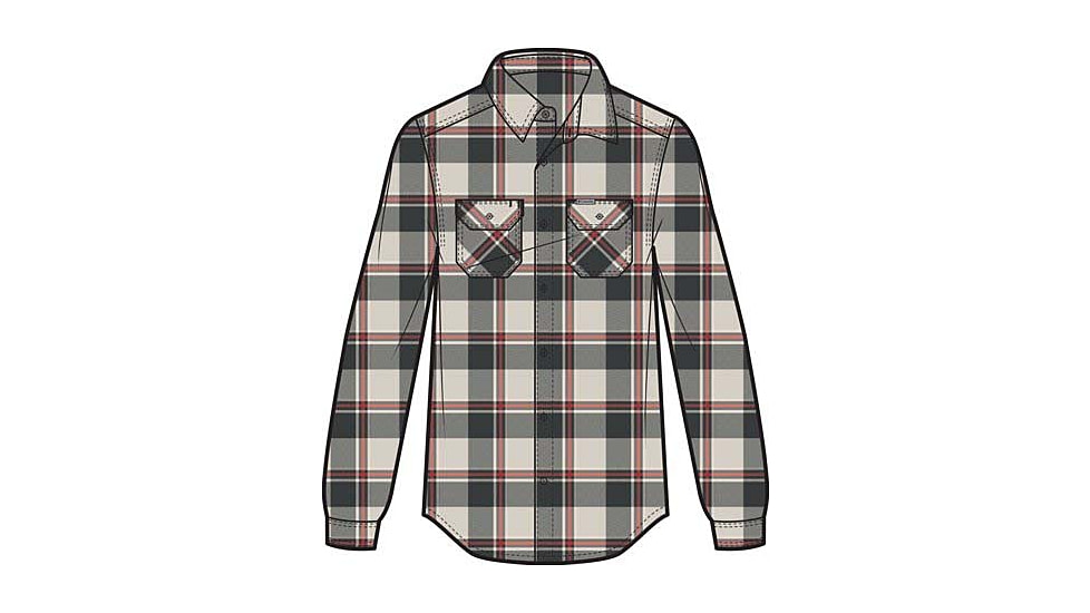 Columbia Flare Gun Stretch Flannel Shirt - Mens, Dark Stone Trails Edge Plaid, 2XL, 1861581-279-XXL