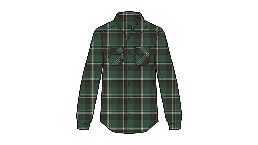 Columbia Flare Gun Stretch Flannel Shirt - Mens, Rain Forest Trails Edge Plaid, Small, 1861581-375-S