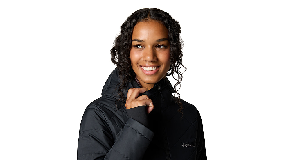 Columbia Heavenly Long Hooded Jacket - Womens, Black, L, 1738161-012-L