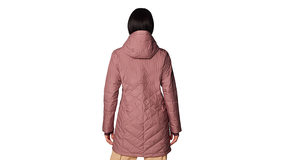 Columbia Heavenly Long Hooded Jacket - Womens, Fig, L, 1738161-609-L
