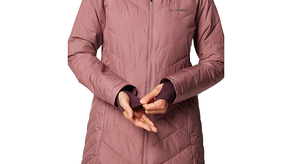 Columbia Heavenly Long Hooded Jacket - Womens, Fig, L, 1738161-609-L