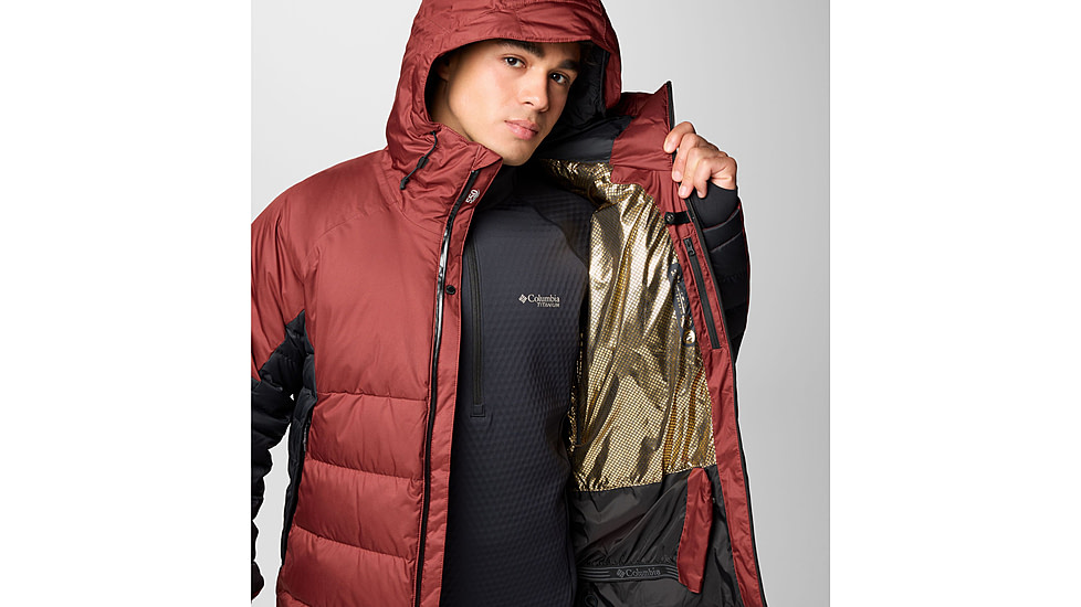 Columbia Roaring Fork II Down Jacket - Mens, Spice/Black, Small, 2087341681-S