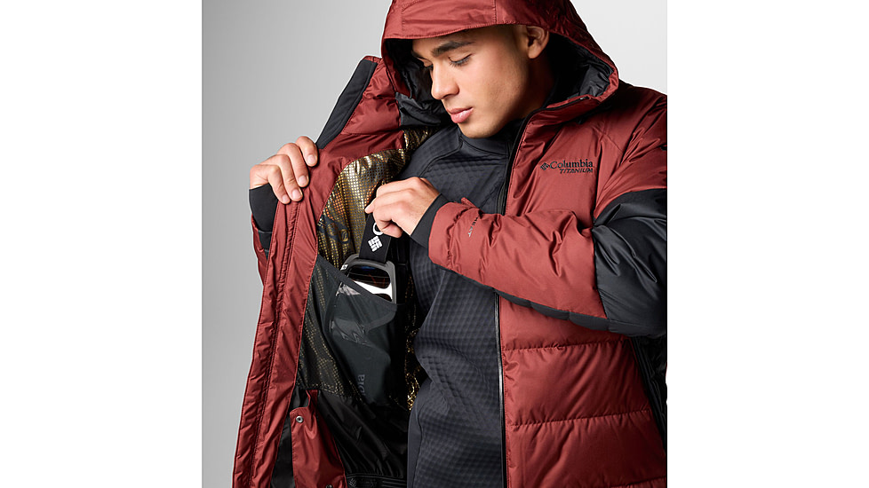 Columbia Roaring Fork II Down Jacket - Mens, Spice/Black, Small, 2087341681-S