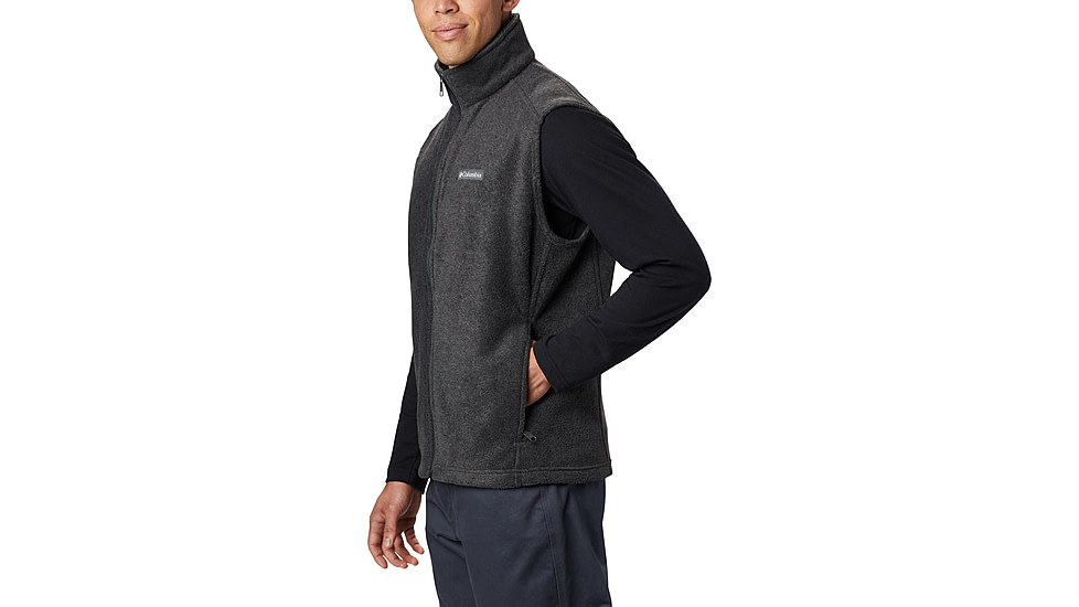 Columbia Steens Mountain Fleece Vest - Mens, Charcoal Heather, S, 1639261-030-S