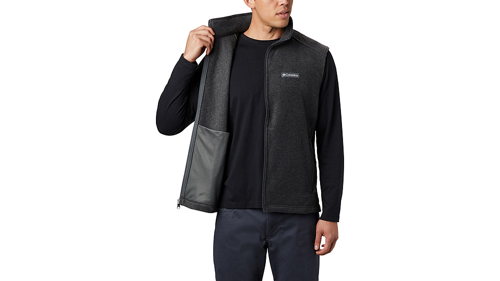Columbia Steens Mountain Fleece Vest - Mens, Charcoal Heather, S, 1639261-030-S