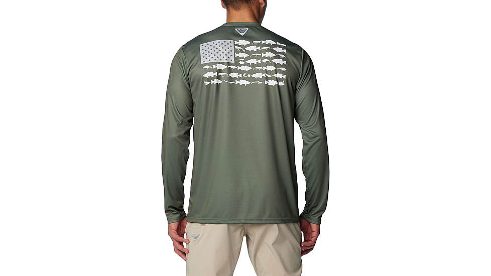 Columbia Terminal Tackle PFG Fish Flag Long Sleeve - Mens, Cypress/Cool Grey Bass Lures, Large, 1872661318-318-L