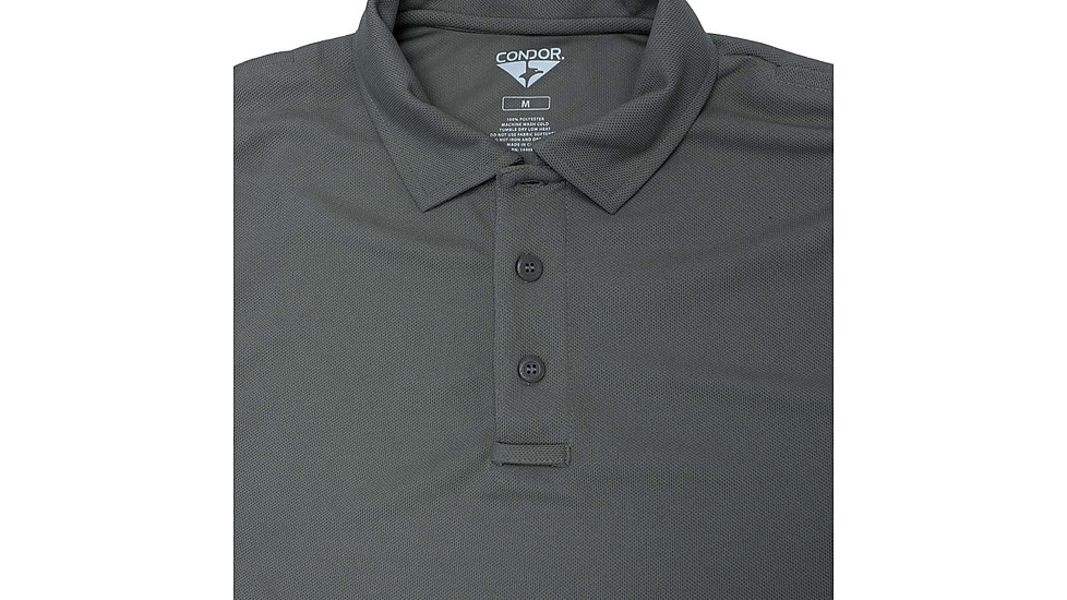Condor Outdoor Performance Long Sleeve Polo, Graphite, L, 101120-018-L