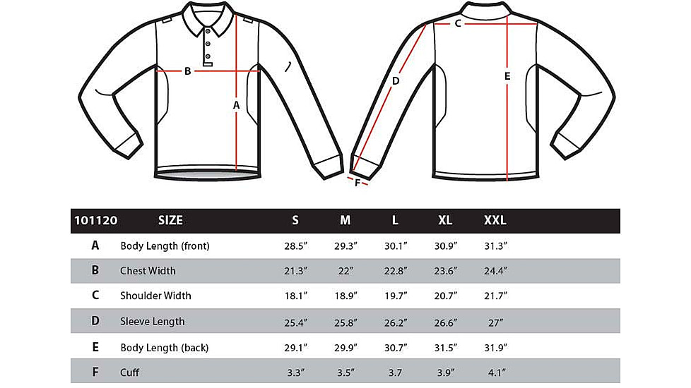 Condor Outdoor Performance Long Sleeve Polo, Graphite, L, 101120-018-L