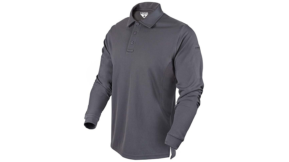 Condor Outdoor Performance Long Sleeve Polo, Graphite, L, 101120-018-L