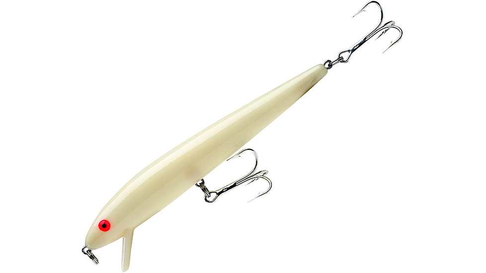 Cotton Cordell Red Fin Bait, Floating, 7in, 1oz, Bone with Orange Eye, C10BONE