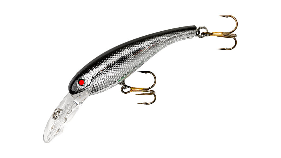 Cotton Cordell Wally Diver Crankbait, 2 1/2in, 1/4 oz, Floating, Chrome/Black Back, CD504