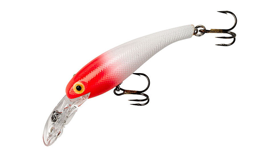 Cotton Cordell Wally Diver Crankbait, 2 1/2in, 1/4 oz, Floating, White/Red Head, CD551