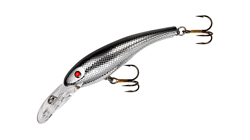 Cotton Cordell Wally Diver Crankbait, 3 1/8in, 1/2 oz, Floating, Chrome/Black Back, CD604