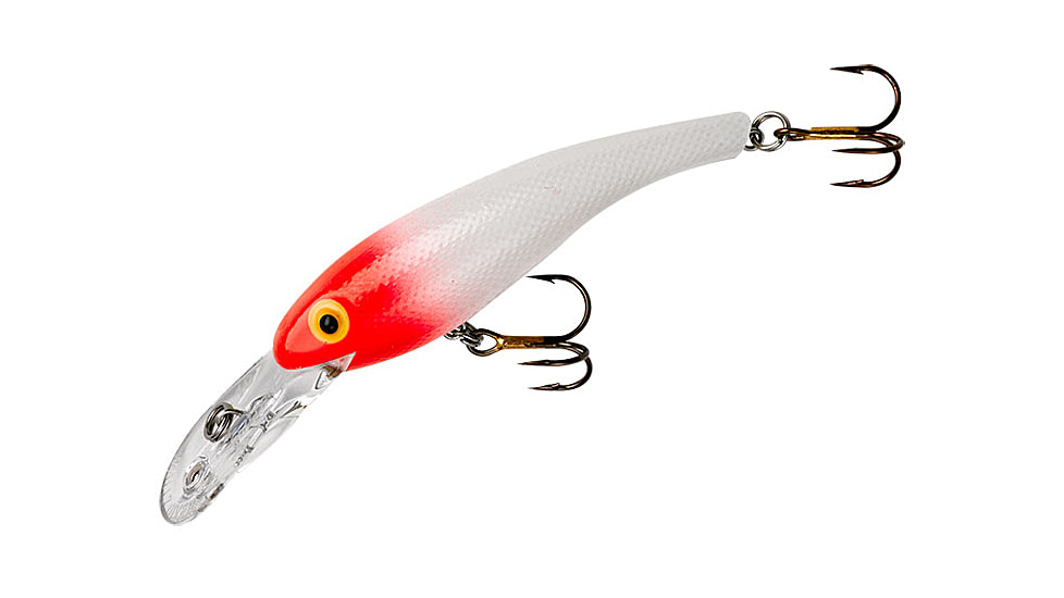 Cotton Cordell Wally Diver Crankbait, 3 1/8in, 1/2 oz, Floating, White/Red Head, CD651