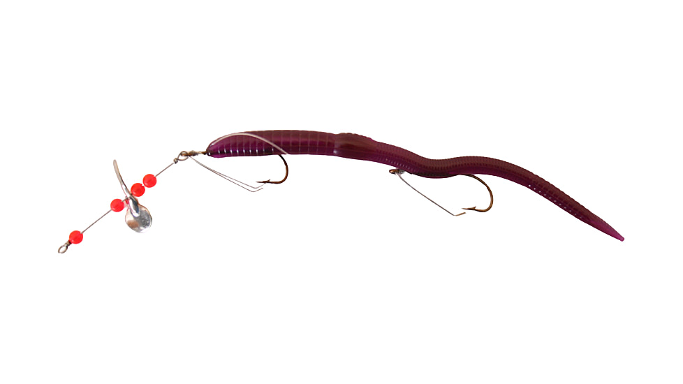 Creme Lures Scoundrel Rigged Worm, 1, 6in, Purple, 0136-3-1