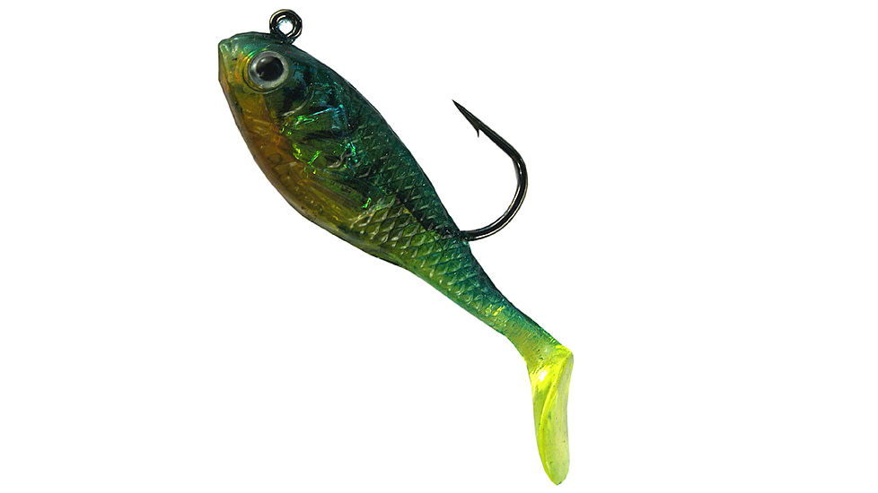Creme Lures Spoiler Shad Bait w/Spiner Shad, 1, 2in, Firetiger, SSB203S