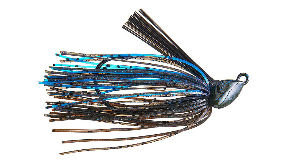 Daiwa Evergreen Grass Ripper Swim Jig, 1/4, 4 Hook, Bruised Green Pumpkin, GR-14-10