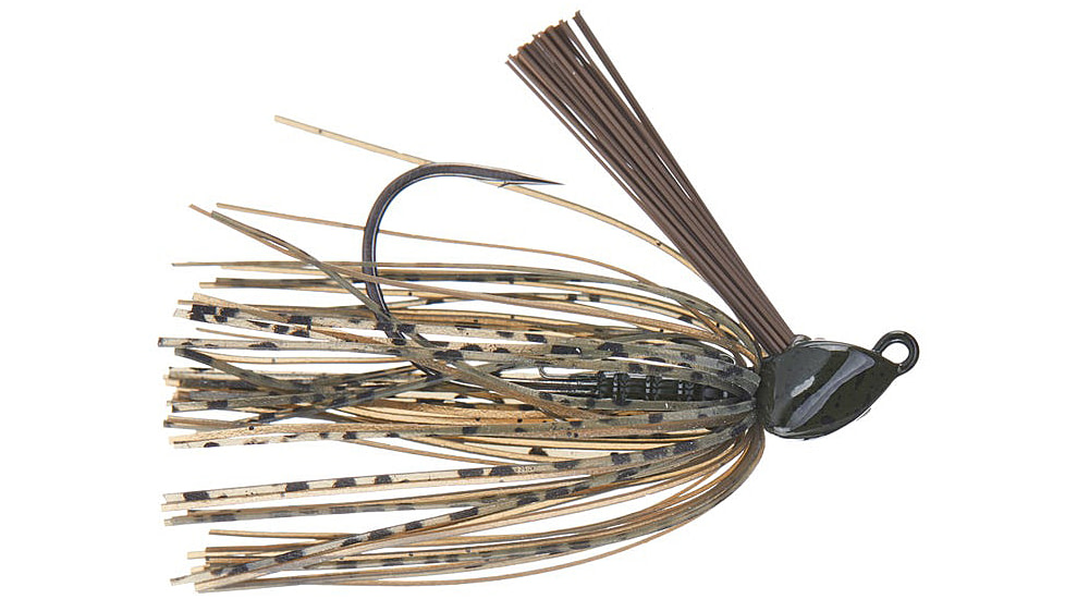 Daiwa Evergreen Grass Ripper Swim Jig, 1/4, 4 Hook, Green Pumpkin, GR-14-07