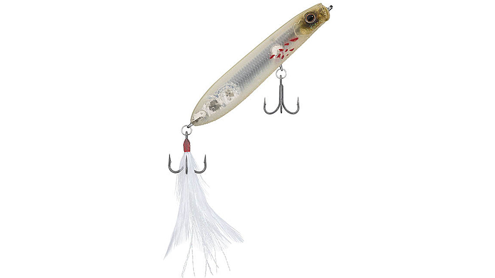 Daiwa Evergreen SB Topwater Bait Lure, 3in, 11/32 oz, Bleeding White, SB-77.7-240