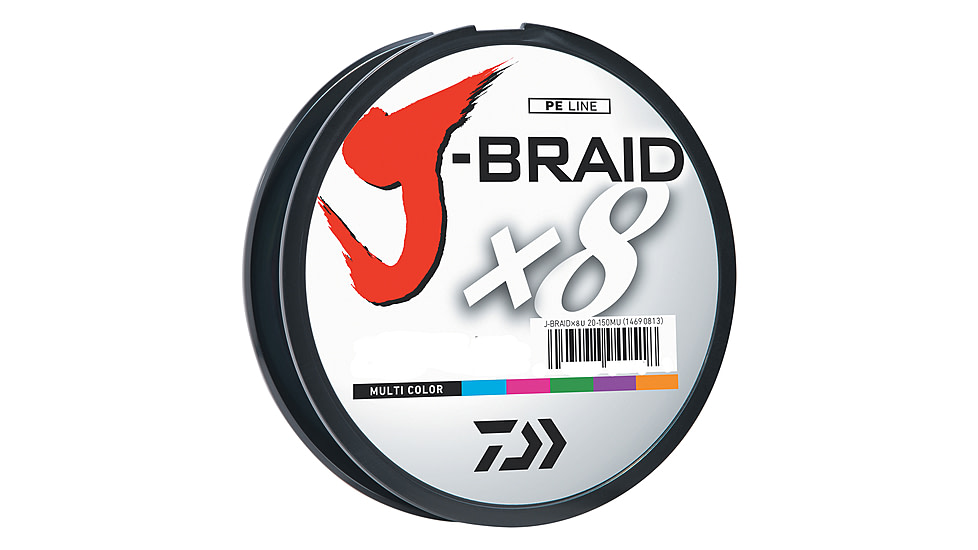Daiwa J-Braid 8X Braided Line w/Filler Spool, 300yds, 40lb, Multi-Color, JB8U40-300MU