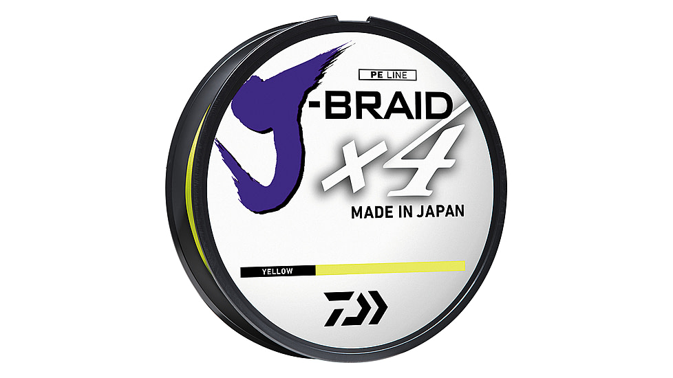 Daiwa J-Braid X4 Braided Line w/ Filler Spool, 150yd, 50lb, Fluorescent Yellow, JB4U50-150FY