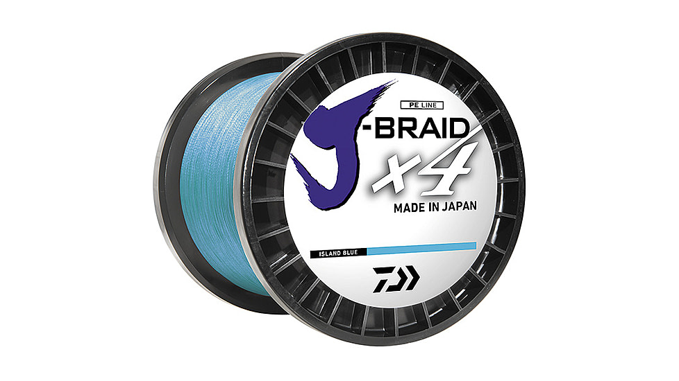 Daiwa J-Braid X4 Braided Line w/ Filler Spool, 3000yd, 80lb, Island Blue, JB4U80-3000IB