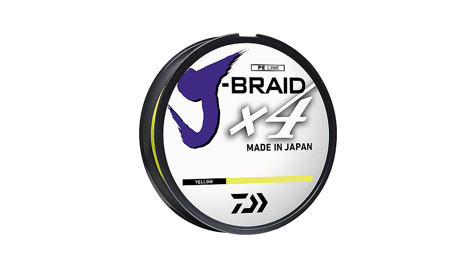 Daiwa J-Braid X4 Braided Line w/ Filler Spool, 300yds, 6lb, Fluorescent Yellow, JB4U6-300FY
