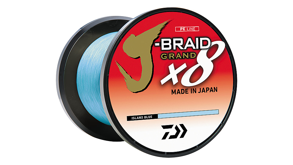 Daiwa J-Braid x8 Grand Braid Line w/Bulk Spool, 3000yds, 20lb, Island Blue, JBGD8U20-3000IB