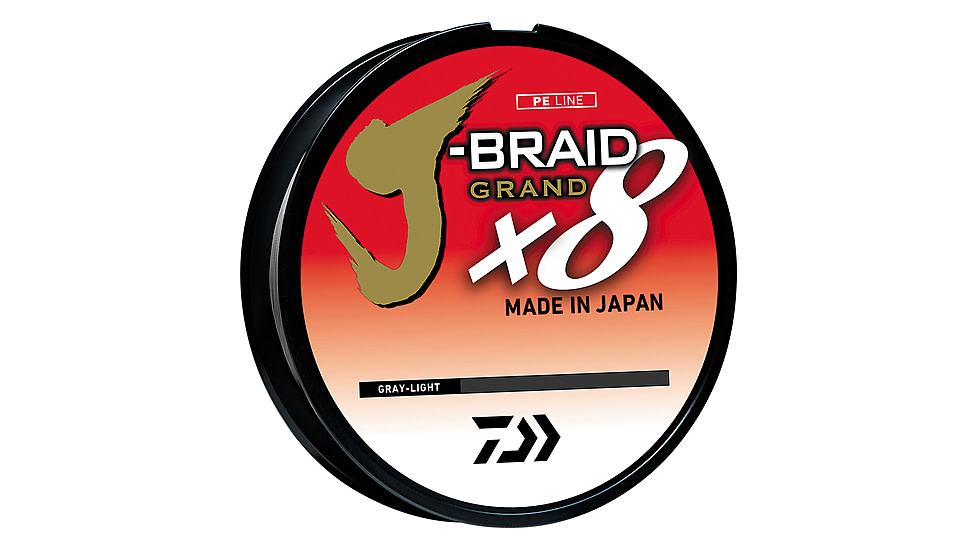 Daiwa J-Braid x8 Grand Braid Line w/Filler Spool, 300yds, 20lb, Gray Light, JBGD8U20-300GL