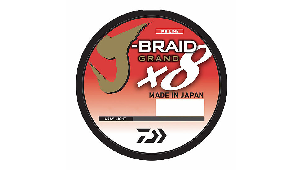 Daiwa J-Braid x8 Grand Braid Line w/Filler Spool, 150yds, 8lb, Gray Light, JBGD8U8-150GL