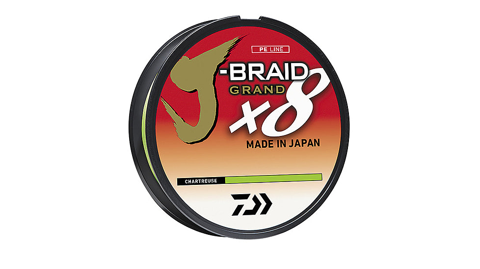 Daiwa J-Braid x8 Grand Braid Line w/Filler Spool, 150yds, 50lb, Chartreuse, JBGD8U50-150CH