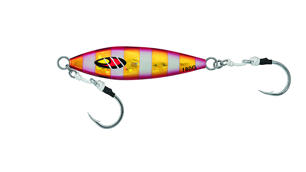 Daiwa Mr. Slow Metal Jig, 6 1/3oz, 5.2in, Zebra Red Gold, MRS180G14